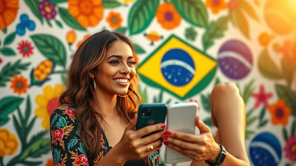 Influenciador brasileiro engajando seguidores em rede social