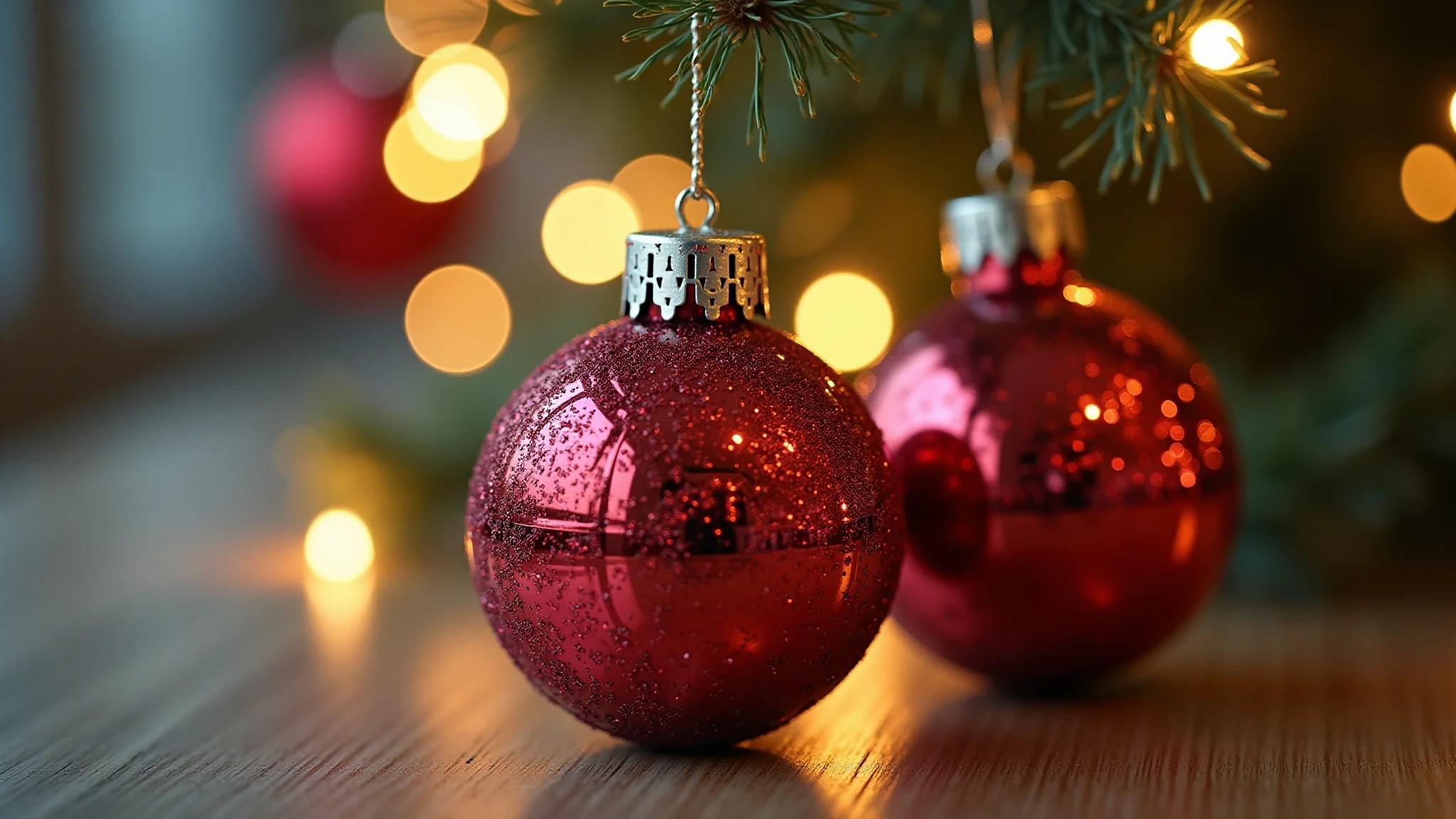 Bolas de Natal personalizadas com tinta acrílica e glitter, decoração DIY.