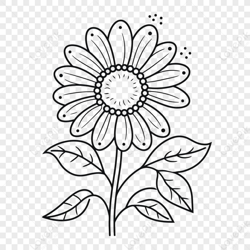 Página Para Colorir Flor Com Uma ...