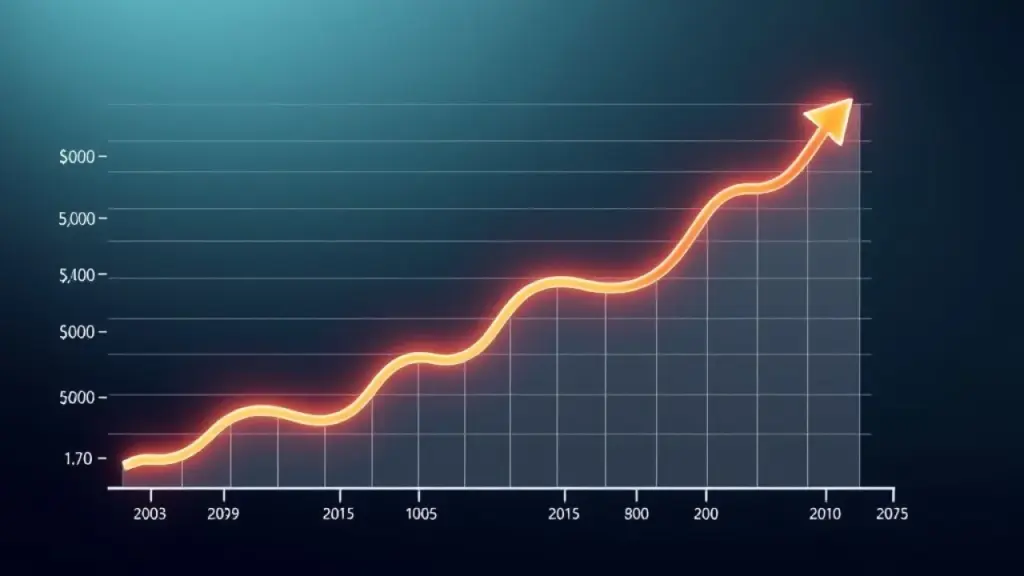 Gráfico de fluxo de caixa mostrando crescimento financeiro de empresa.