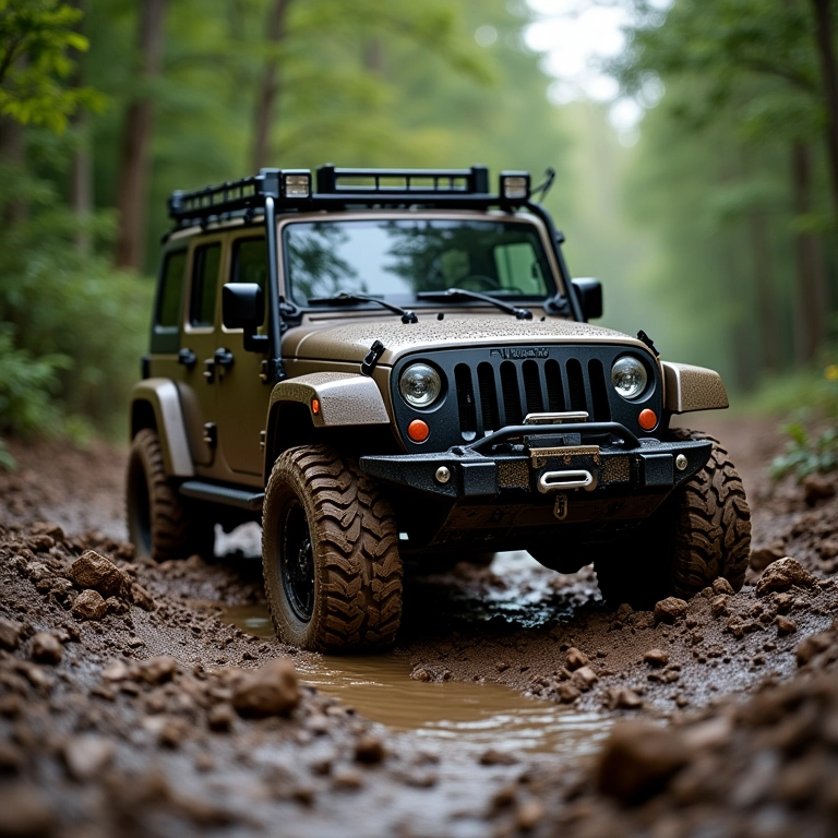 4x4 atolado sendo resgatado com guincho.
