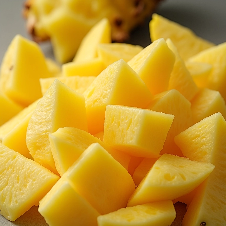 Abacaxi fresco ao redor do pavê, realçando o sabor tropical.