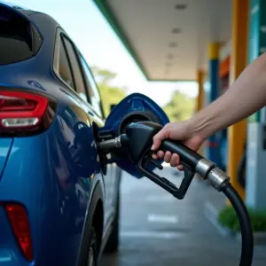 Abastecimento de carro com GNV em posto de gasolina no Rio de Janeiro.