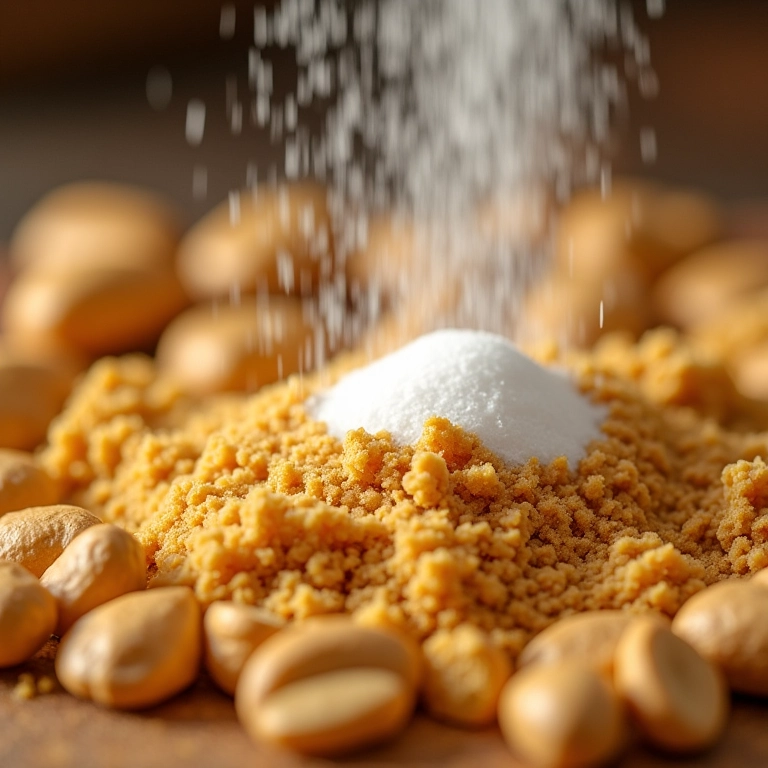 Açúcar e sal sendo adicionados à paçoca.