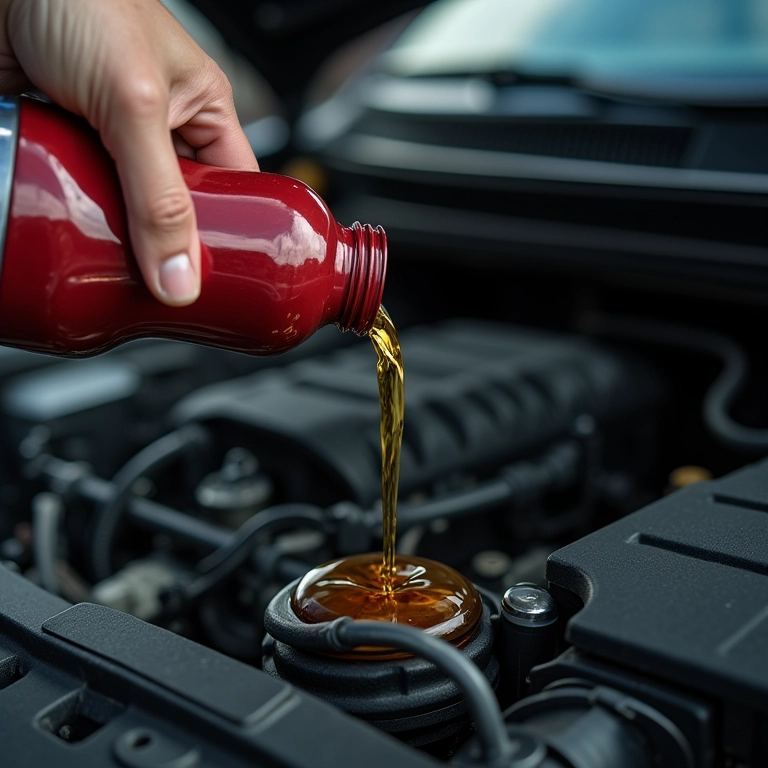 Adicionando óleo de marca diferente ao motor.