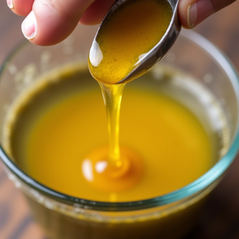 Adoçando molho caseiro com mel.