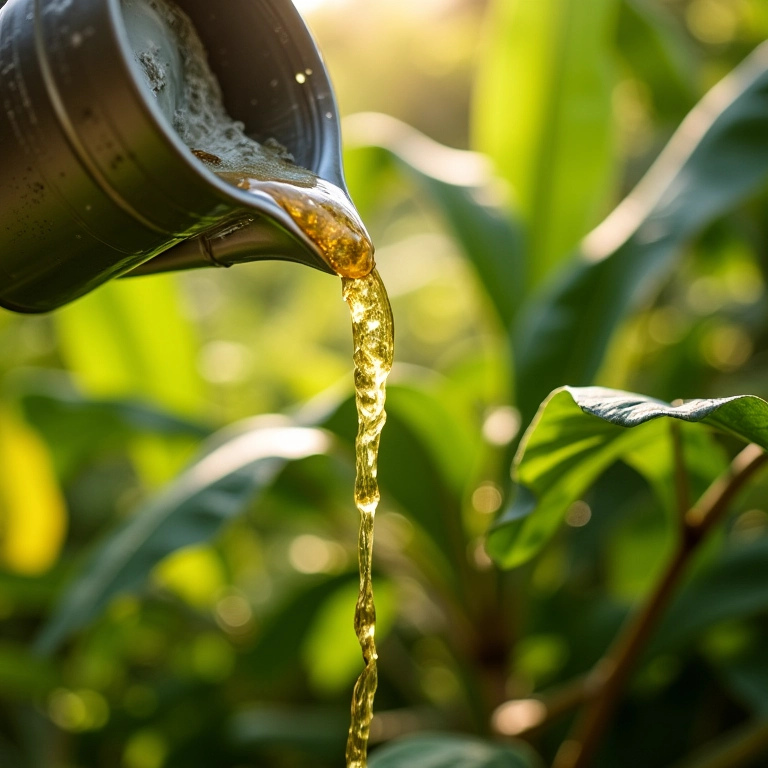 Adubo caseiro sendo usado na adubação de cobertura.