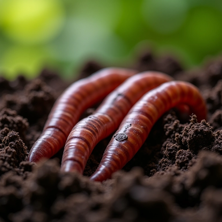 Adubo de húmus de minhoca rico em matéria orgânica.