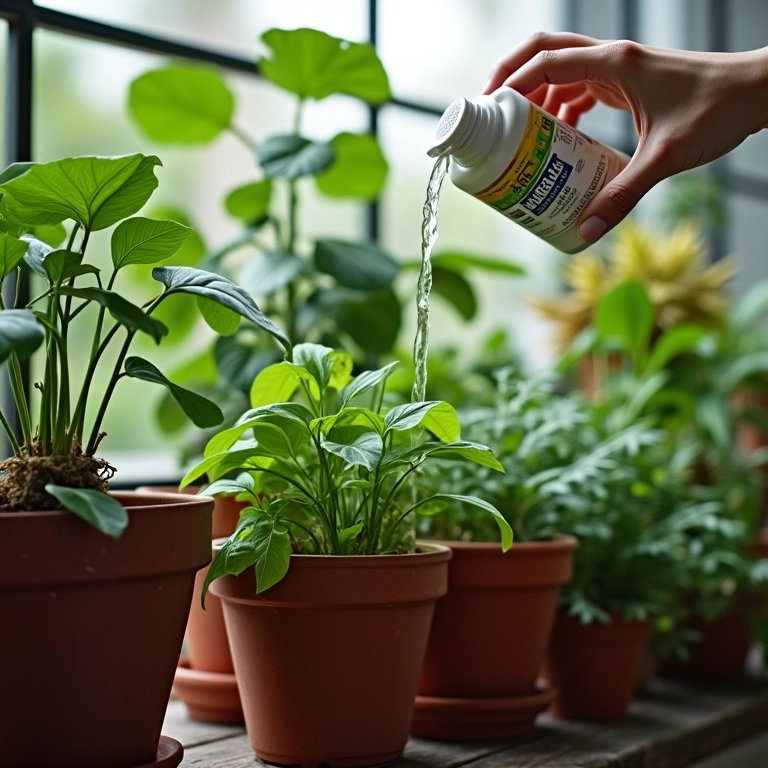 Adubo orgânico líquido em todas as plantas da horta.