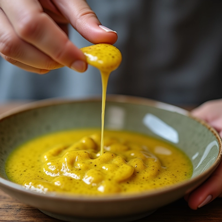 Ajustando a acidez do molho vinagrete.