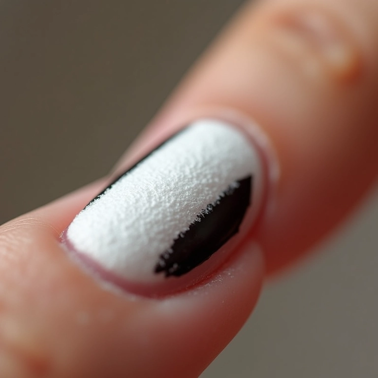 Algodão com removedor agindo sobre o esmalte.