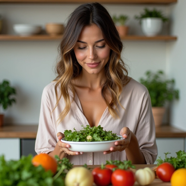 Alimentação saudável: mulher comendo salada nutritiva para otimizar a recuperação.