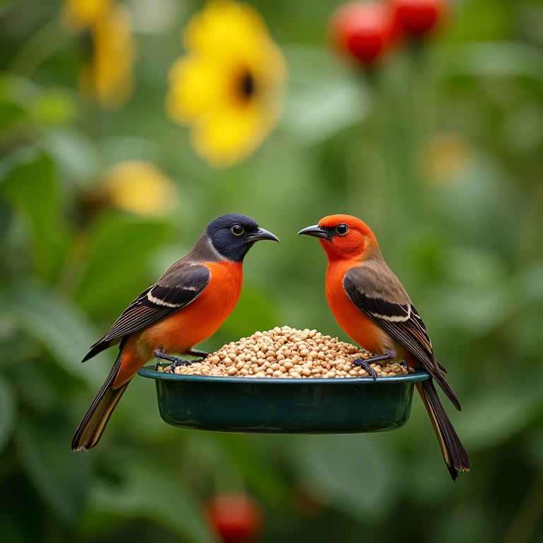 Alimentos alternativos para pássaros longe da horta.
