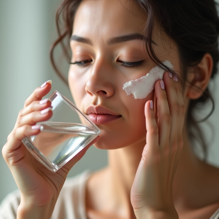 Alívio da pele seca com hidratação e creme.