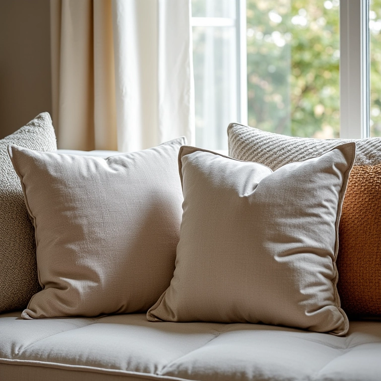 Almofadas da Westwing Collection em um sofá escandinavo.