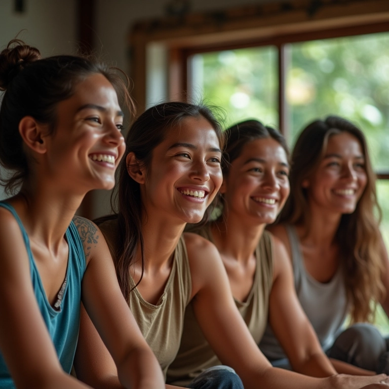 Amigos brasileiros em um workshop, aprendendo uma nova habilidade.