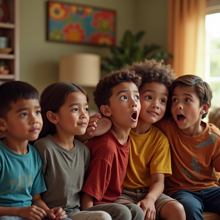 Amigos discutindo e um deles tapando os ouvidos para evitar spoilers.