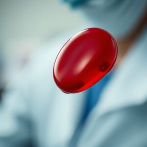 Porque O Sangue É Vermelho A Função Da Hemoglobina Amostra de sangue humano em close-up, exibindo sua cor vermelha vibrante e textura detalhada.