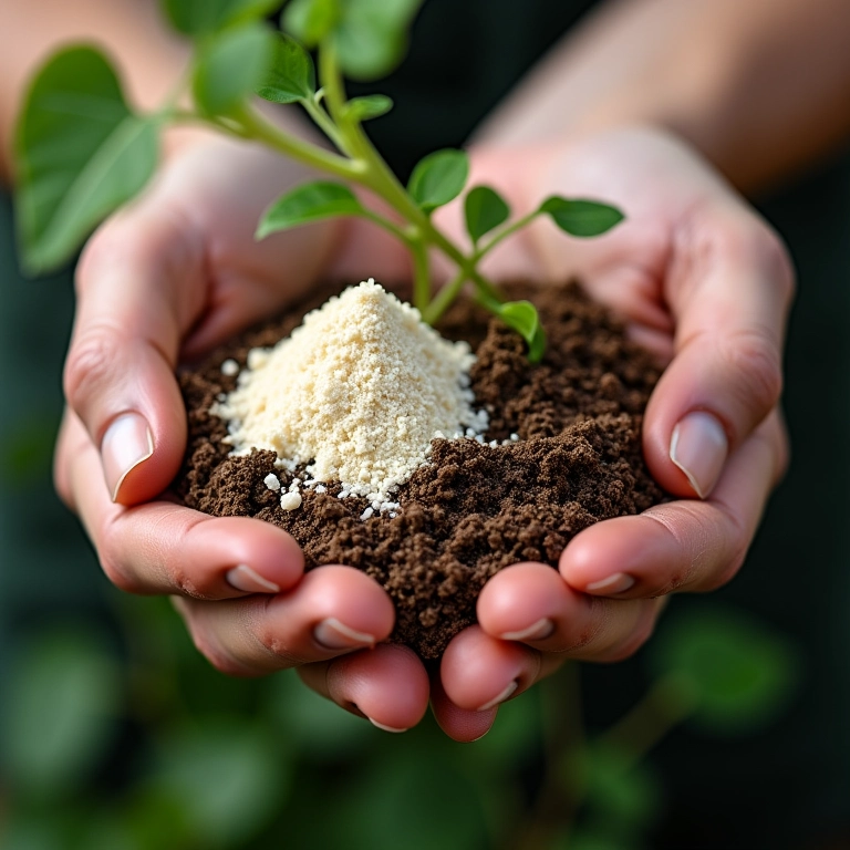 Amostra de solo com gesso agrícola, demonstrando aumento de cálcio e enxofre.