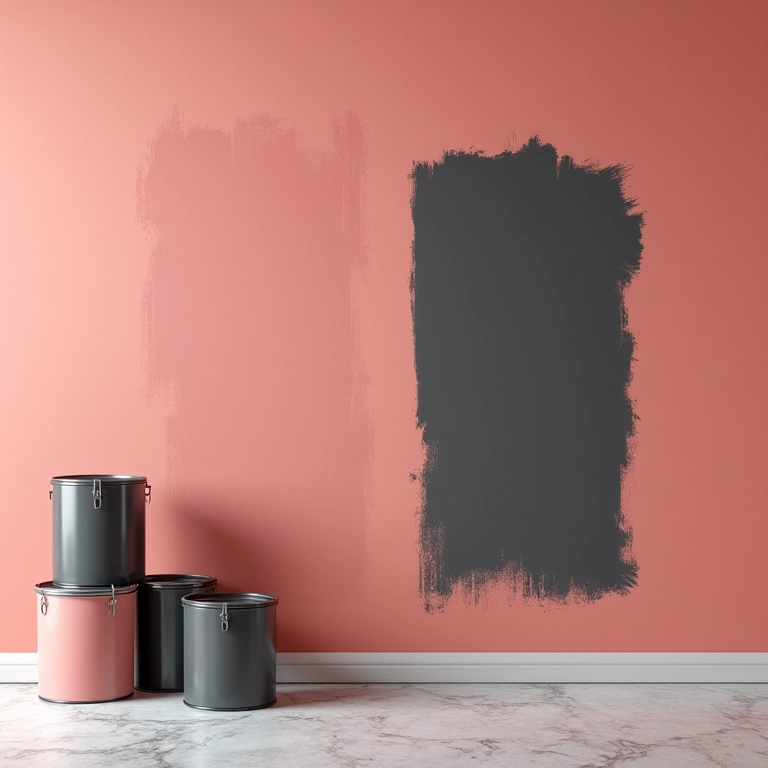 Amostras de tintas para lousa da Coral em tons de cinza e preto.