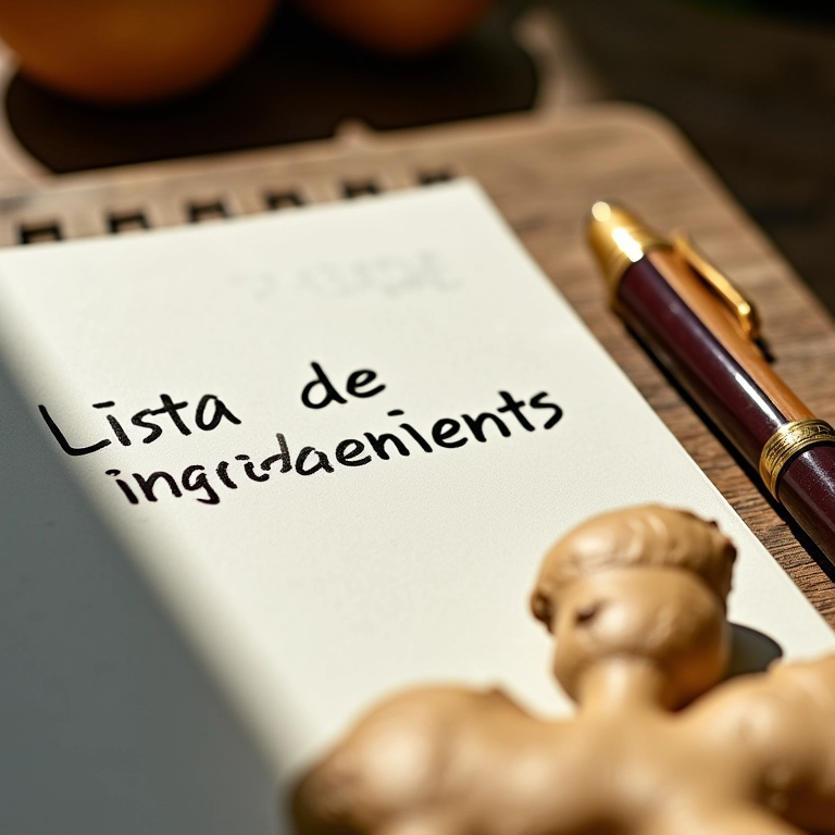 Anotações sobre receitas de sucos naturais com gengibre.