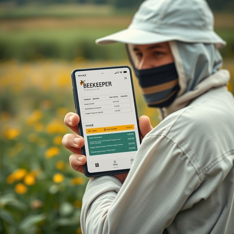 Apicultor MEI emitindo nota fiscal eletrônica no celular.