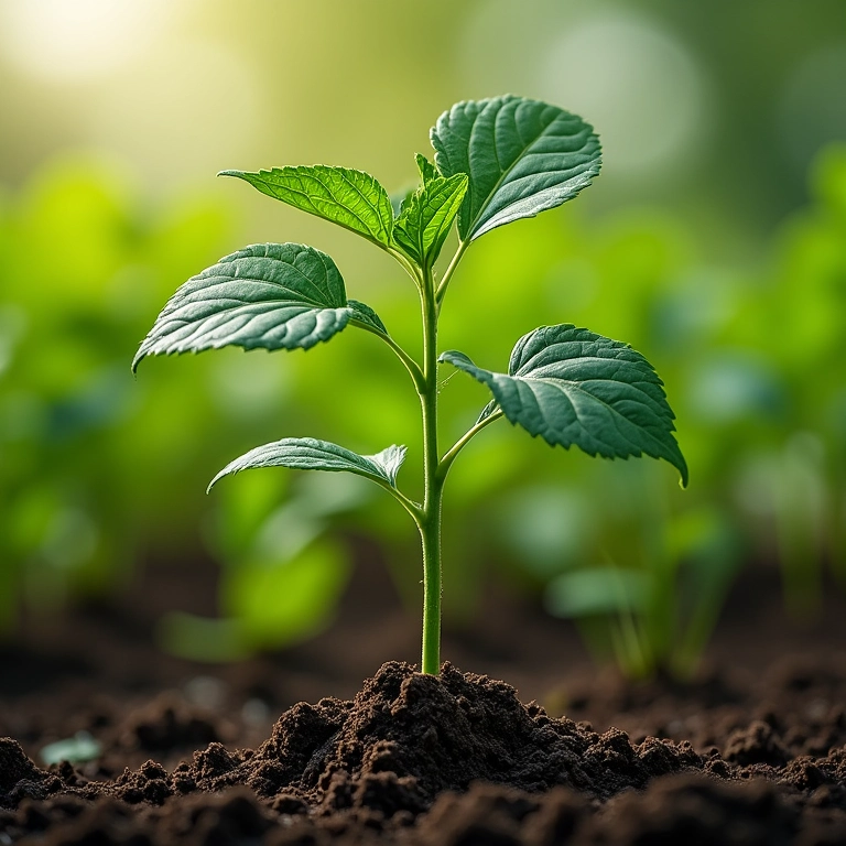 Aplicando adubo orgânico na trepadeira sete léguas, foco no sistema radicular.