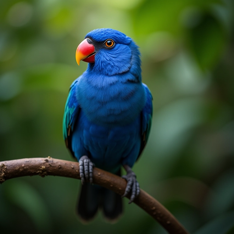 Arara-Azul exuberante em seu habitat natural, a floresta tropical.