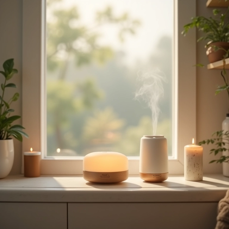 Aromas encantadores perfumando o lavabo.