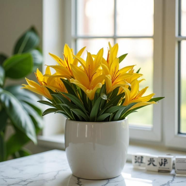 Arranjo de flores artificiais de baixa manutenção em apartamento brasileiro moderno.