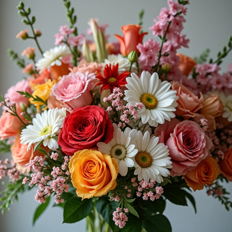 Arranjo floral personalizado com fotos e mensagens, presente sentimental.