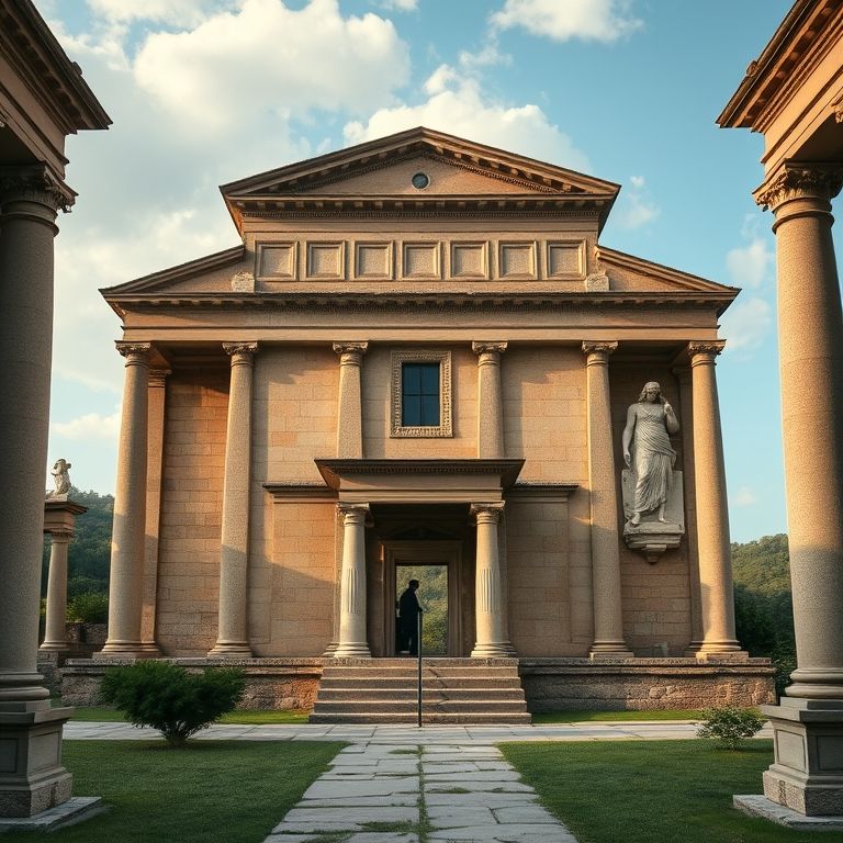 Arte e arquitetura etrusca influenciando a formação de Roma.