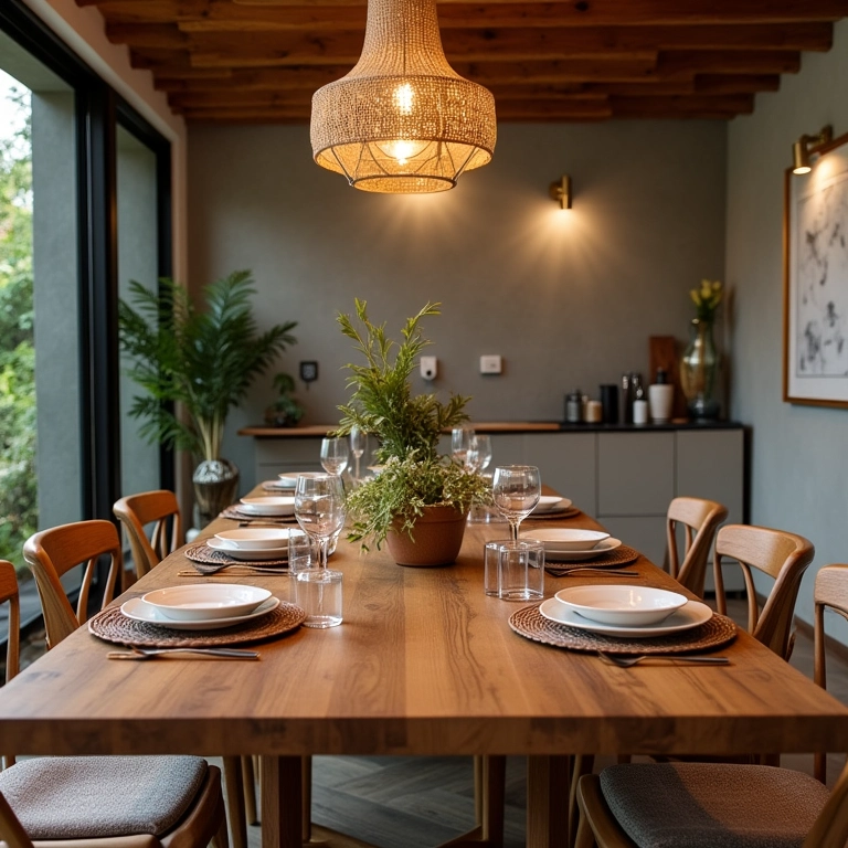 Artesanato e DIY na decoração da sala de jantar.