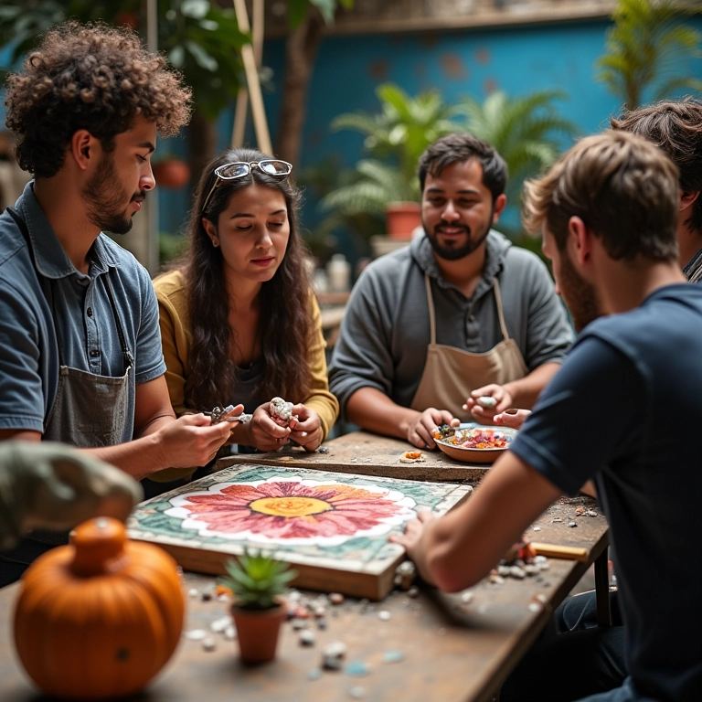 Artesãos em resina discutindo os benefícios de serem MEI.
