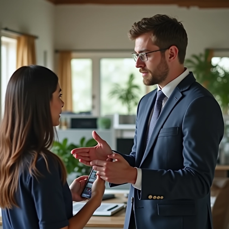 Atendente usando linguagem clara e acessível.