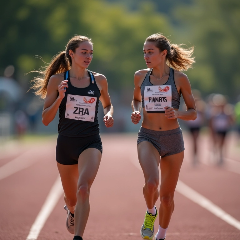 Atleta ajudando concorrente caída durante corrida, fair play.