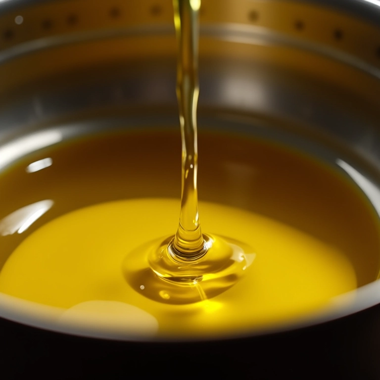 Azeite extra virgem sendo vertido em frigideira.