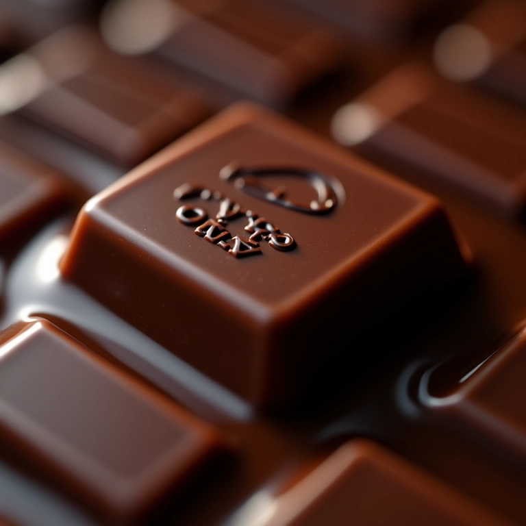 Barra de chocolate amargo de alta qualidade sendo derretida.