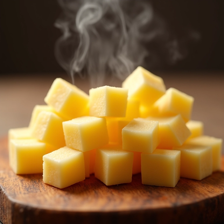 Batatas cozidas no ponto ideal para salada.