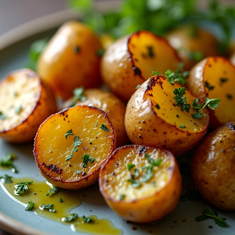 Batatas Inglesas assadas com azeite e ervas, mostrando sua versatilidade.