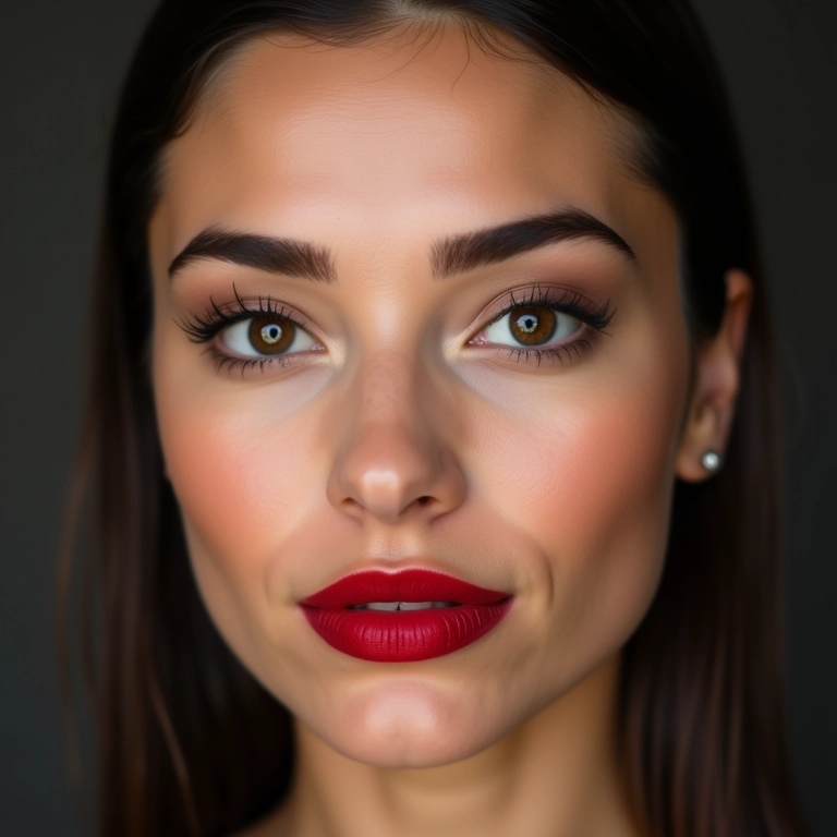 Batom poderoso para complementar as sobrancelhas finas.