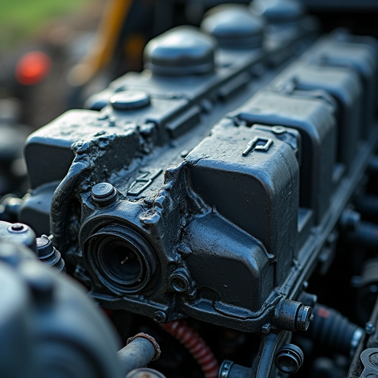 Bloco do motor rachado com vazamento de água