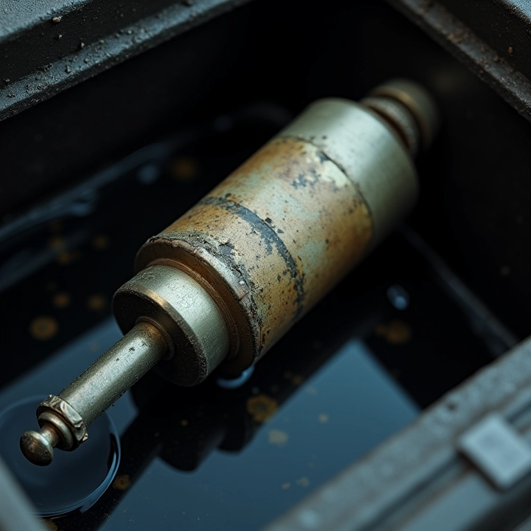 Bóia de combustível danificada dentro do tanque.