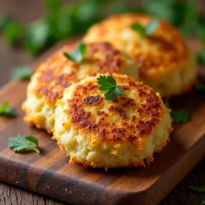 Bolinho de Bacalhau Assado Mais Leve e Saboroso Bolinhos de bacalhau assados, dourados e apetitosos.