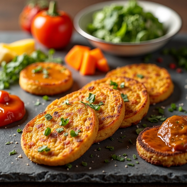Bolinhos de bacalhau com diferentes acompanhamentos.