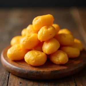 Bolinho de Mandioca Crocante e Saboroso Para Petiscos Bolinhos de mandioca crocantes e saborosos servidos como petisco.