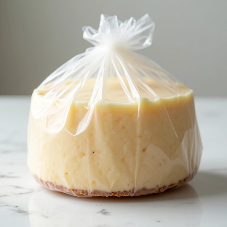 Bolo de coco embalado e pronto para congelar.