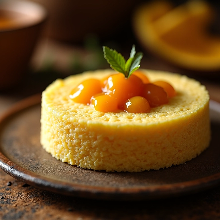 Bolo de fubá cremoso com queijo e goiabada: uma combinação perfeita.