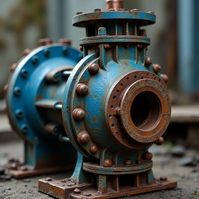 Bomba d'água danificada de um carro