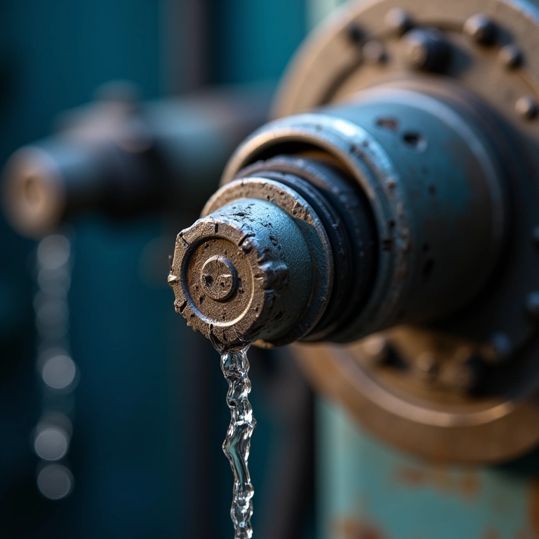 Bomba injetora de diesel com defeito e vazamento de combustível.